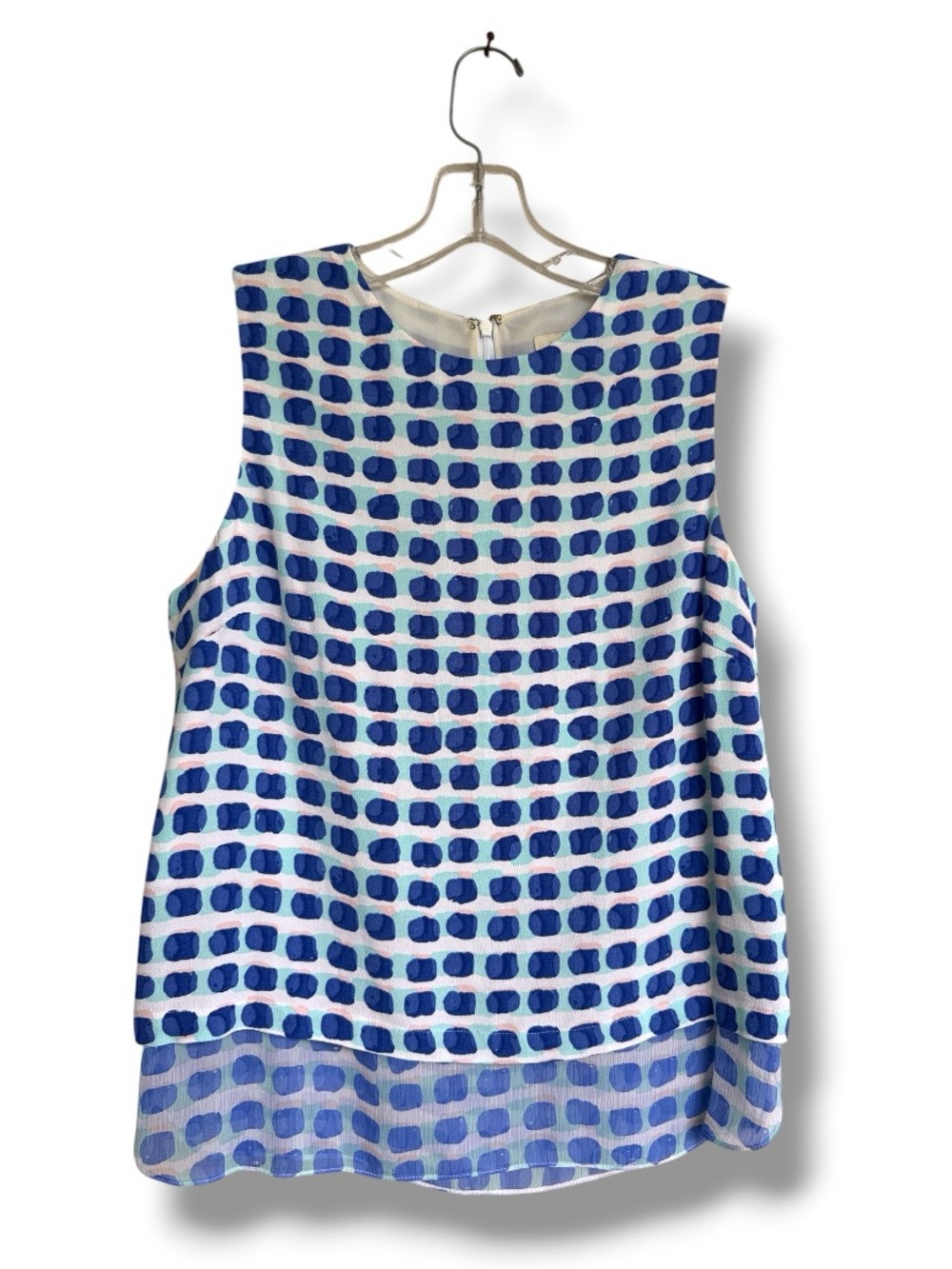 Kate Spade New York 'Island Stamp' Double Layer Blue/White Tank Top Size 8 - Picture 2 of 15
